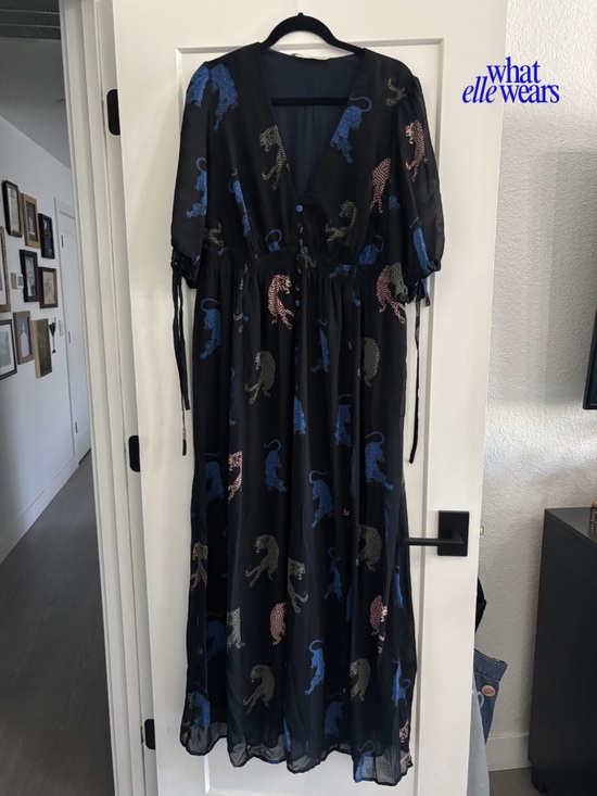 Wayward Fancies Dresses & Skirts - Unique Animal Print Maxi Dress w/ Puff Sleeves